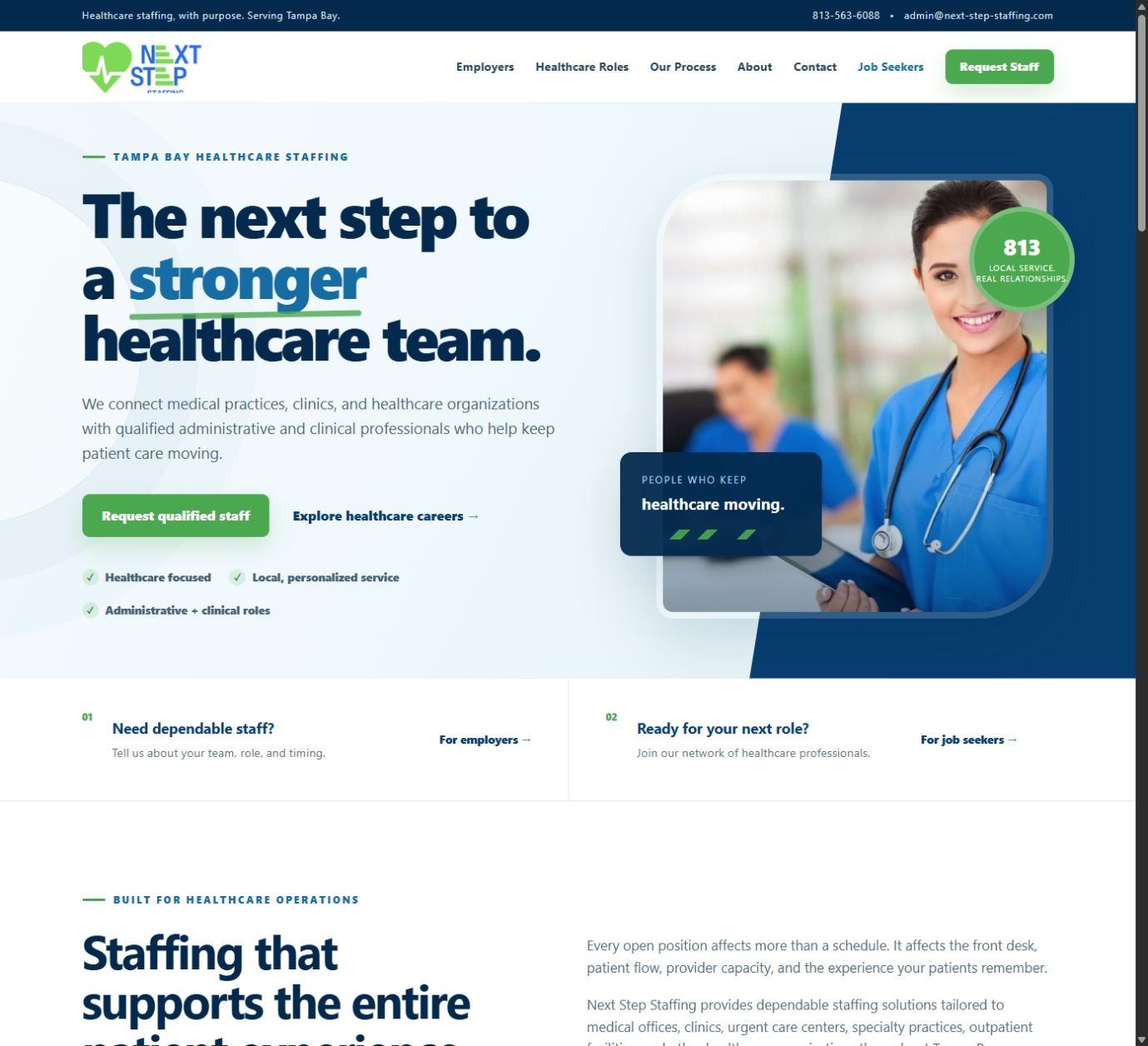 Next Step Staffing homepage screenshot