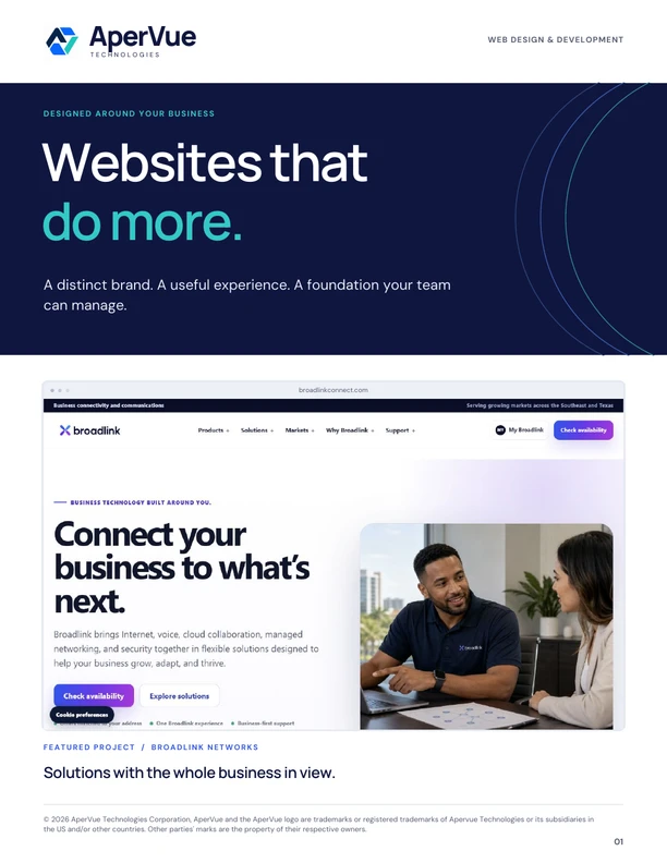 Cover of the AperVue Web Design Brochure