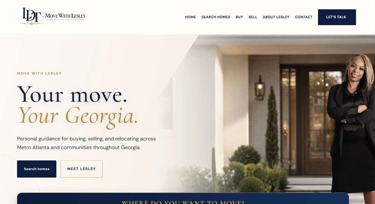 Move With Lesley homepage screenshot