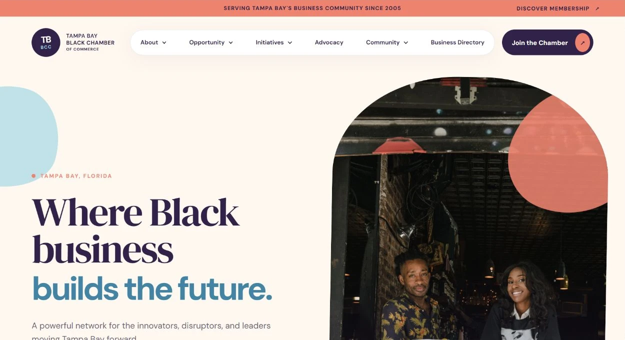 Tampa Bay Black Chamber of Commerce homepage screenshot